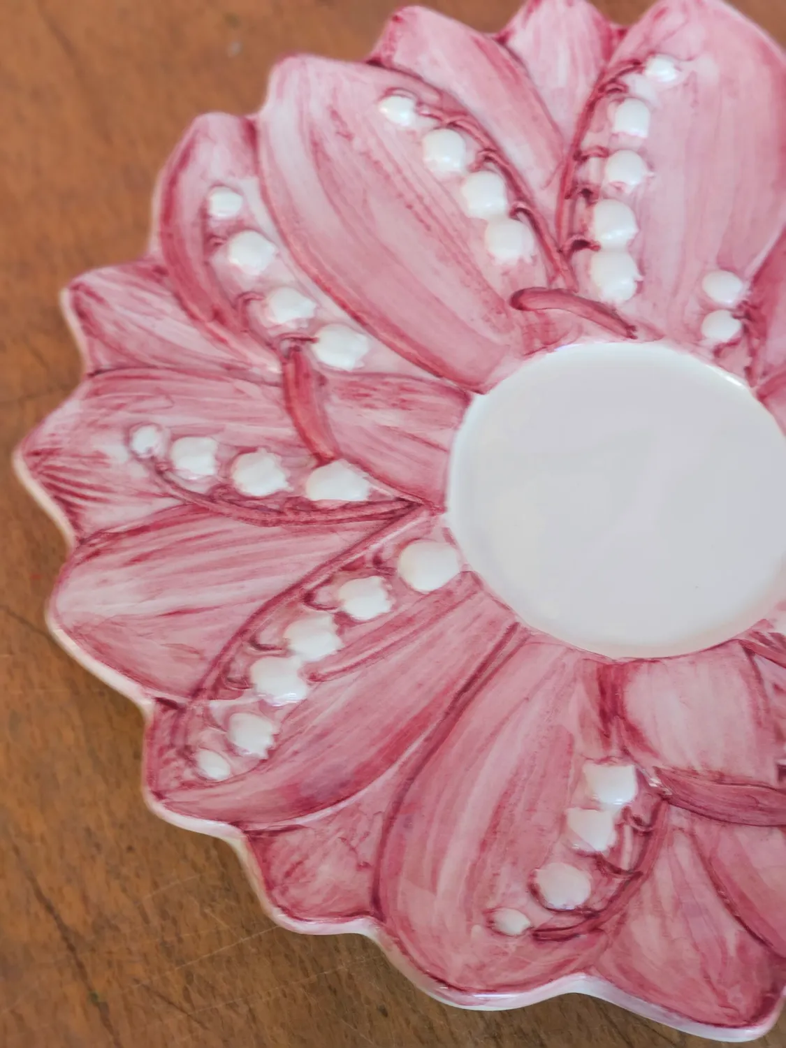 Les Ottomans Lily of the Valley kaffekop rosa med underkop