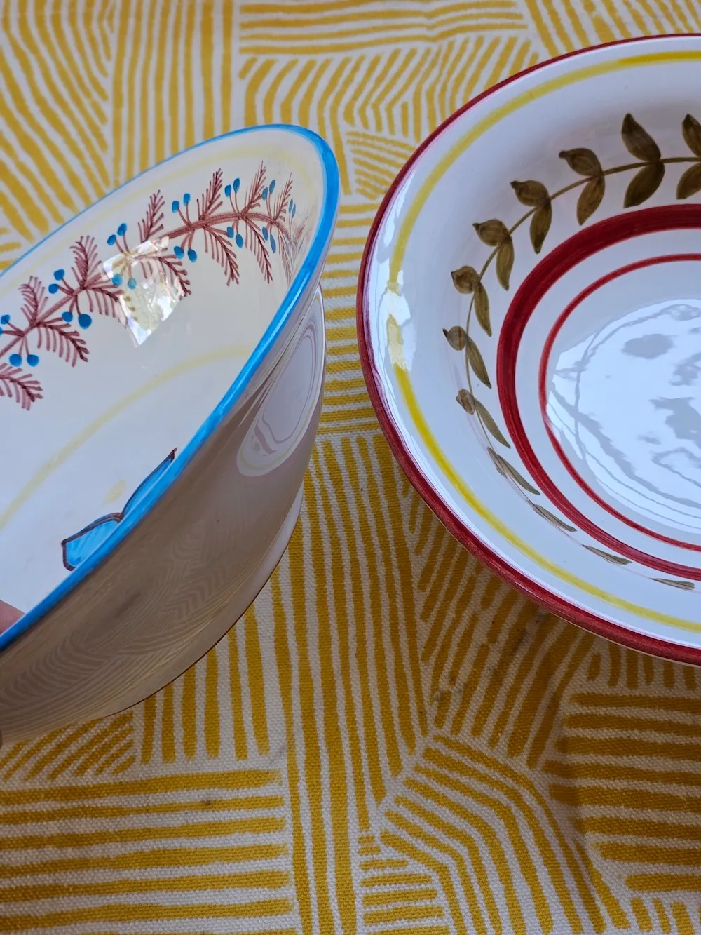 Les Ottomans cerealskåle keramik håndmalet sæt med 2