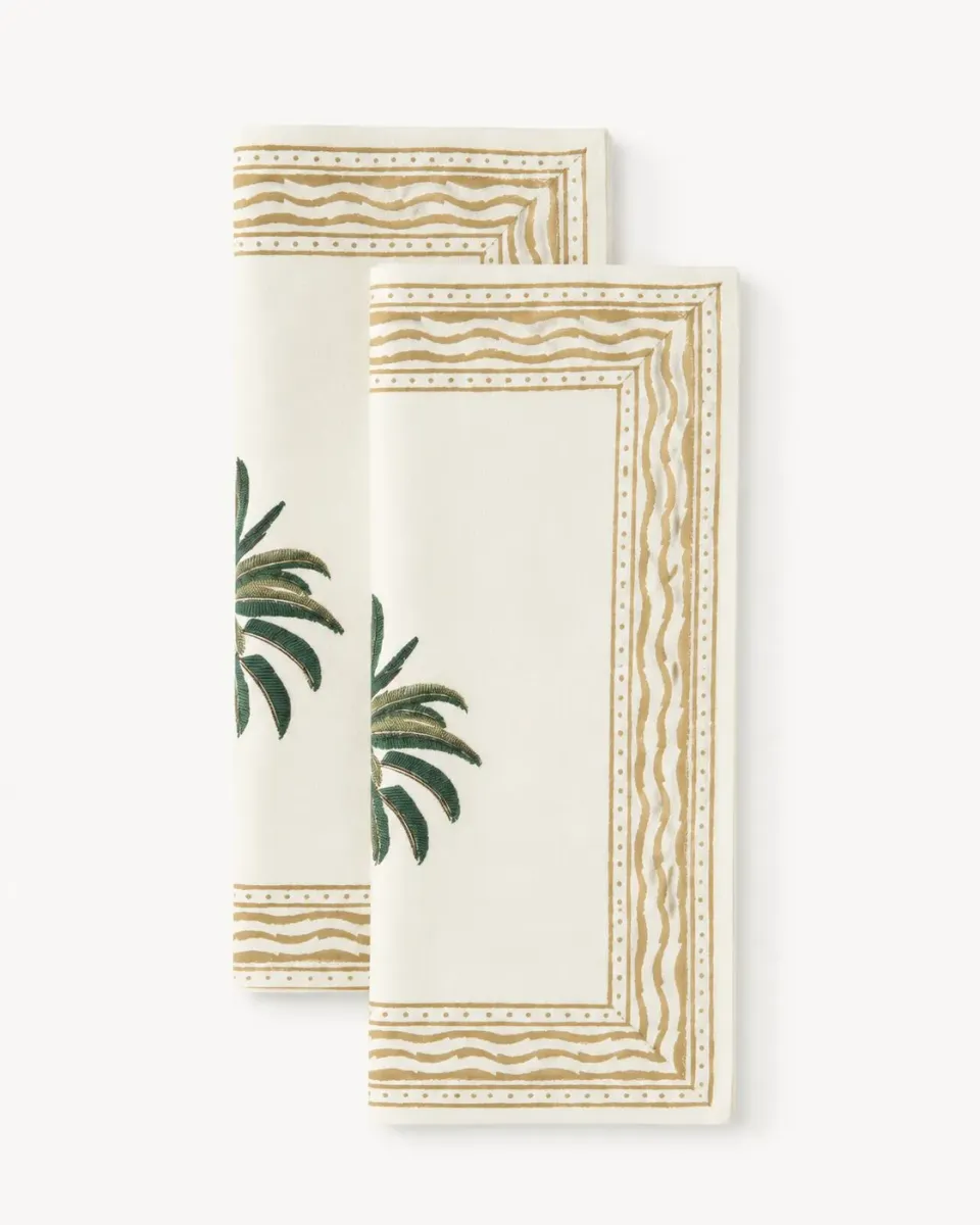 Les Ottomans NPK64 stofservietter bomuld 2 stk Palm