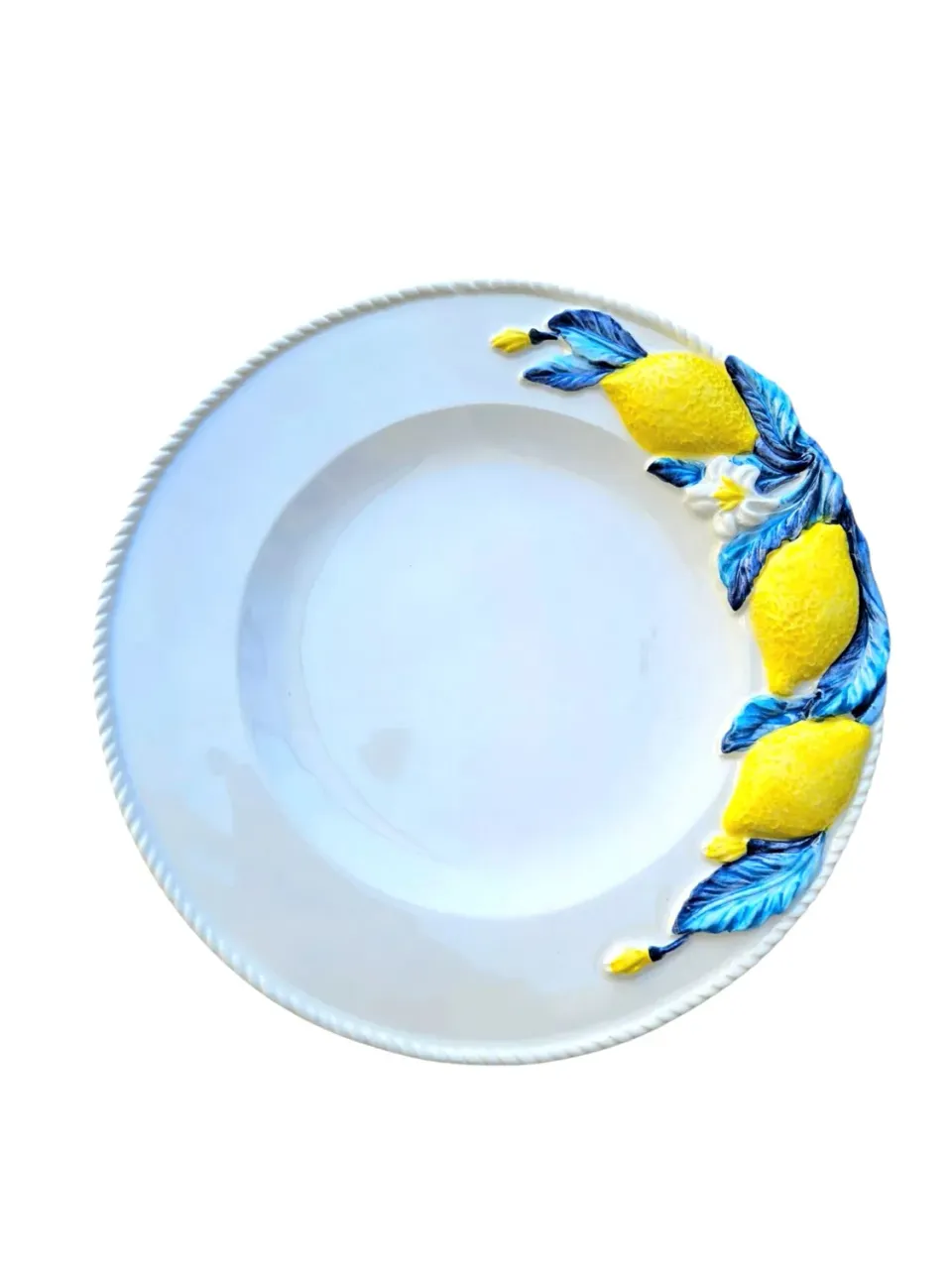 Les Ottomans Limone Blu LMNB14 middagstallerken blå citron