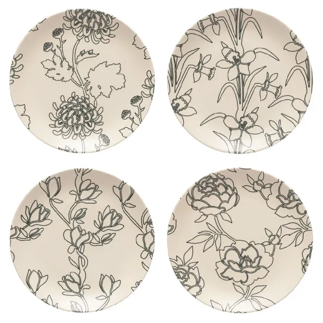 Costa Nova Elements Flora Tallerken Sæt 4 Flora Cream