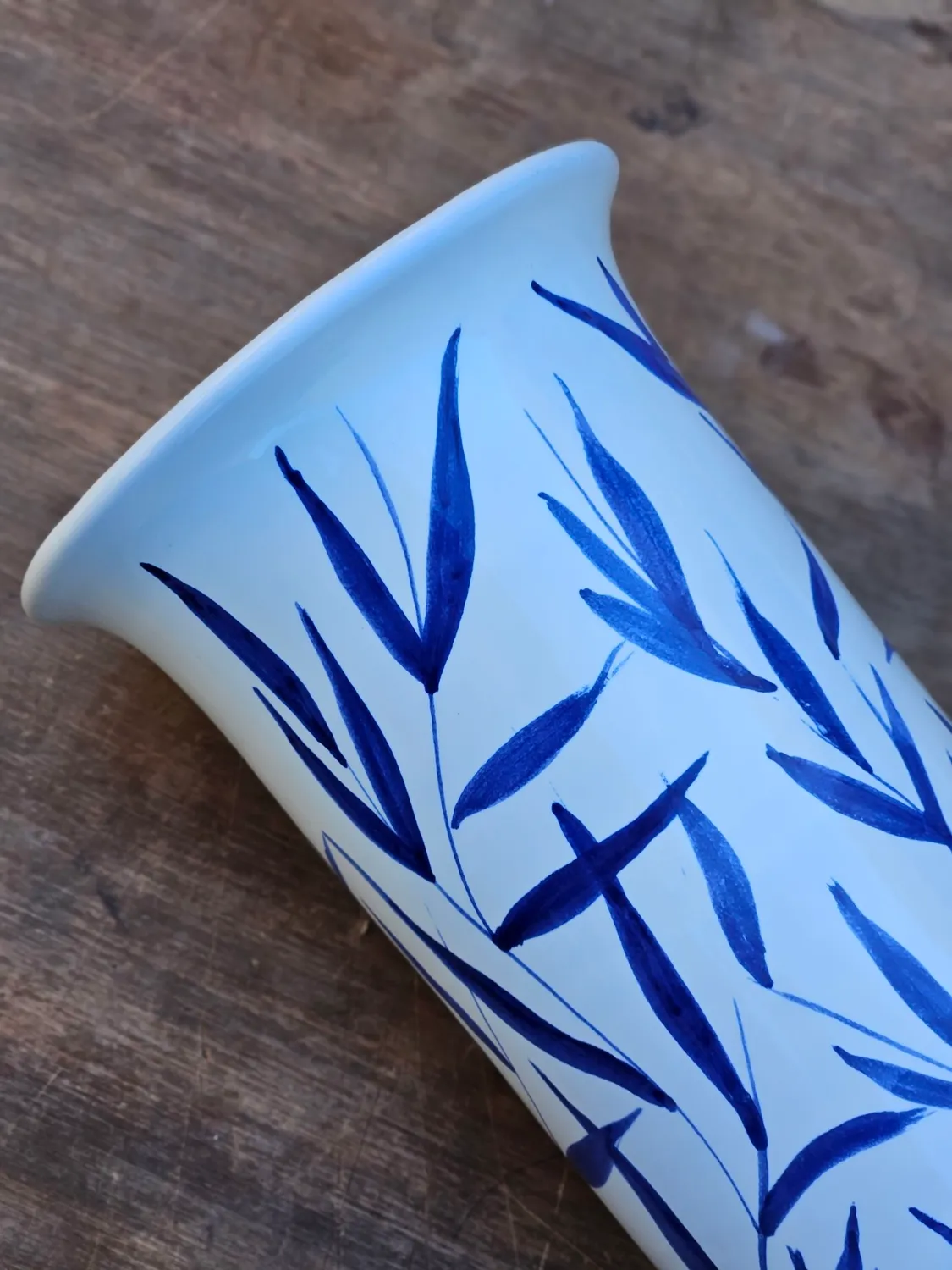 Les Ottomans Bambus vase håndmalet keramik
