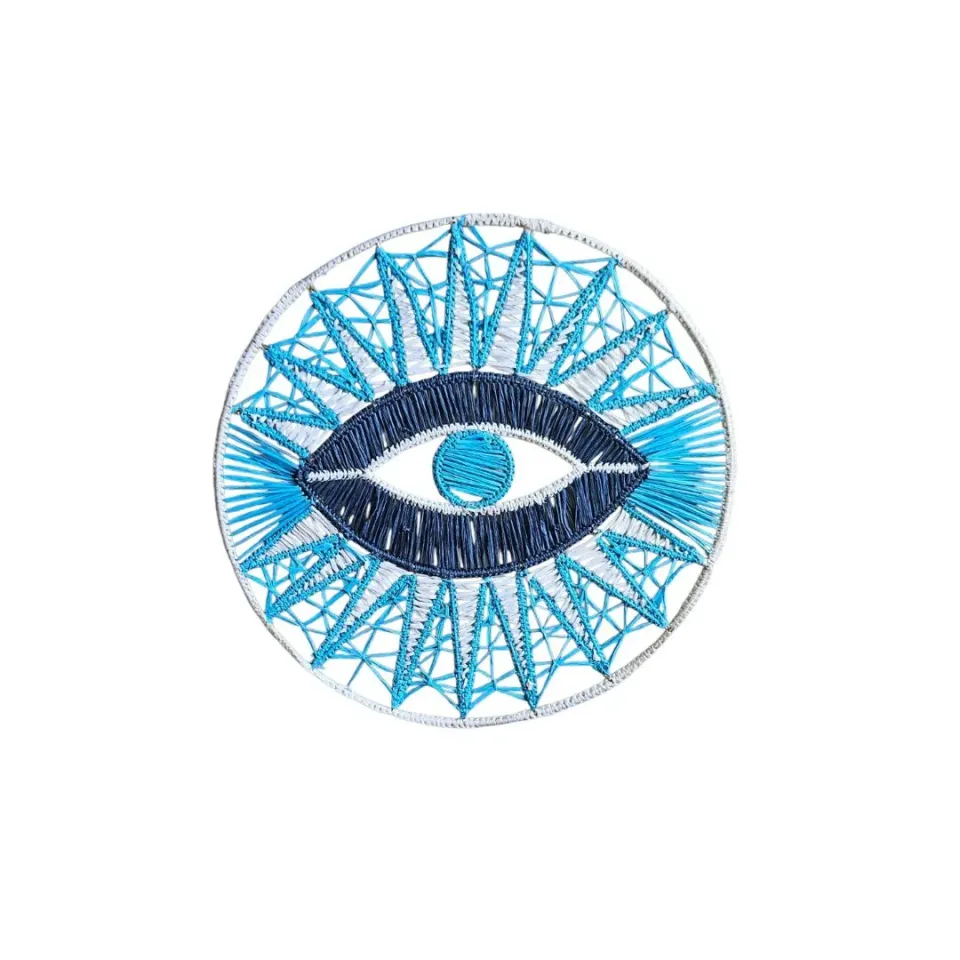 Les Ottomans All Seeing Eye dækkeserviet raffia blå