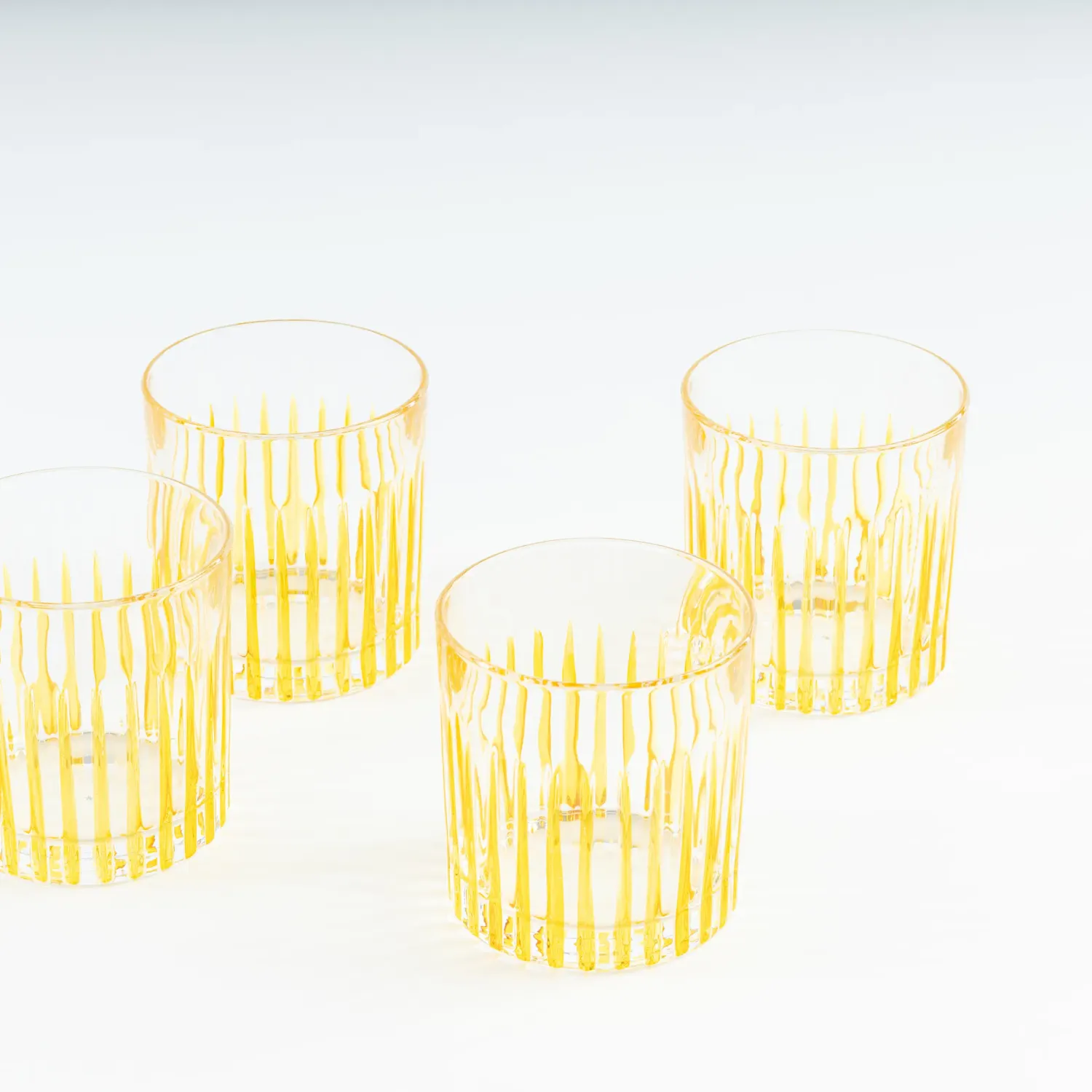 Les Ottomans CGT01 tumblerglas gult sæt 4 håndmalet