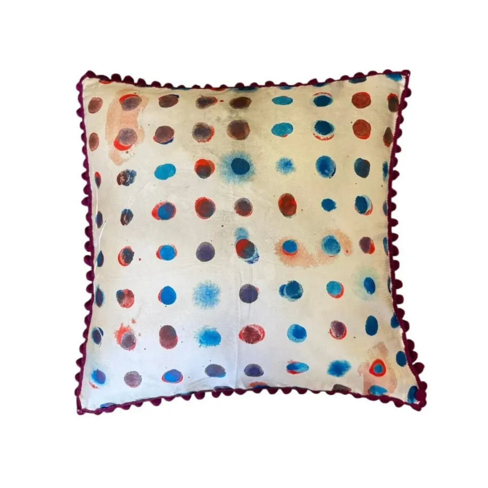 Les Ottomans Red Polka Dot pudebetræk silke