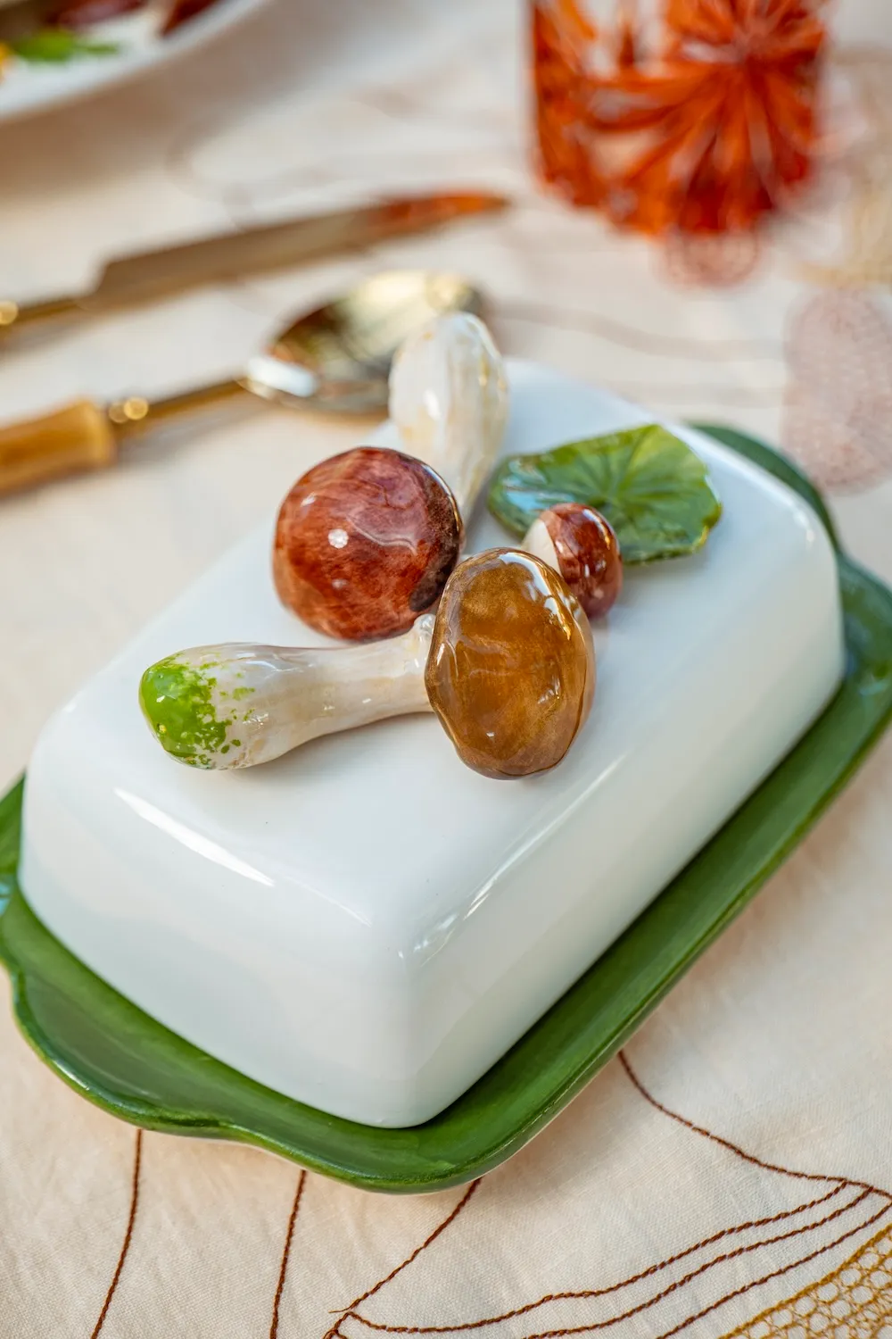 Les Ottomans Mushrooms smørdåse BU04 svampe keramik