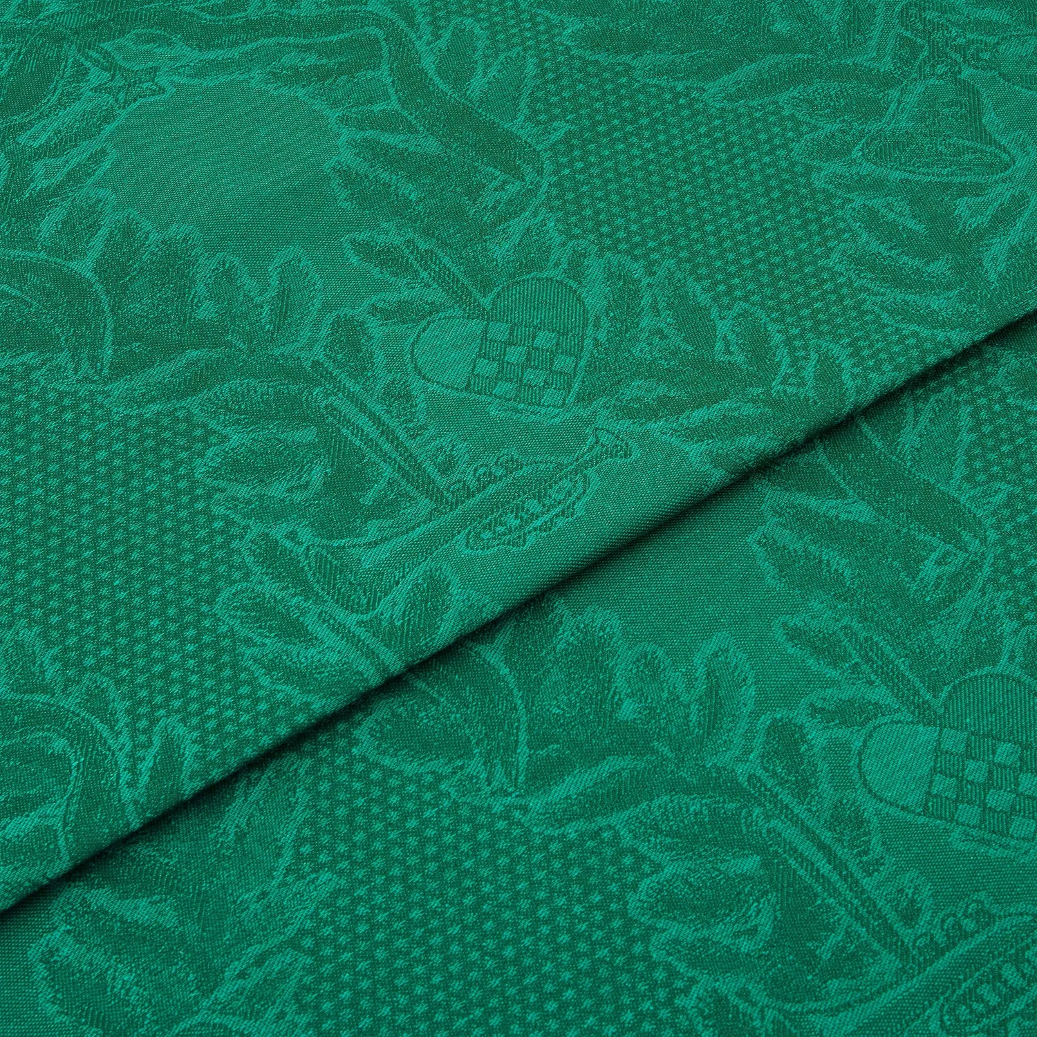 Kgl. Porcelæn Stjerne Riflet Jul dug grøn 320x145 cm
