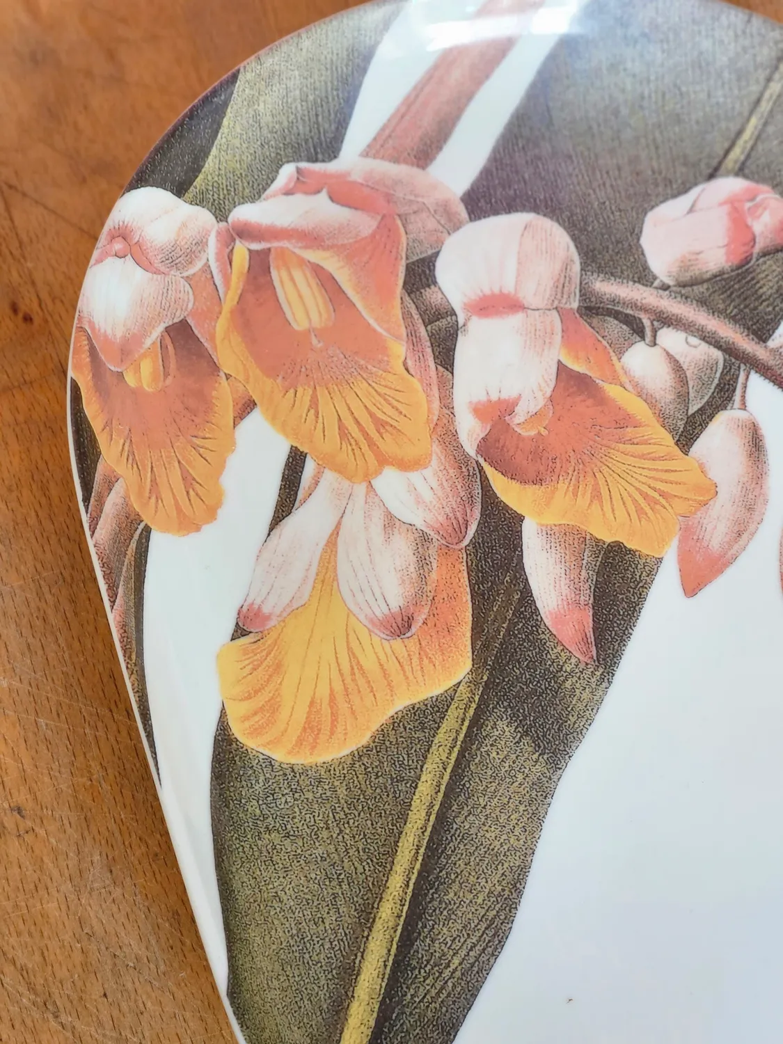 Les Ottomans porcelænsbakke blomster hvid