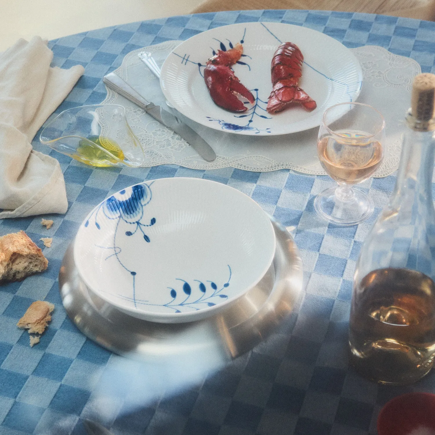 Kgl. Porcelæn Blå Mega Riflet skål 110 cl serveringsskål
