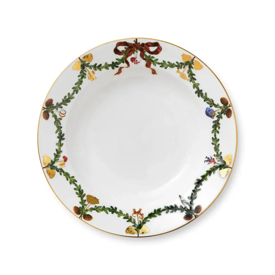 Royal Copenhagen Stjerne Riflet Jul dyb tallerken 24,5 cm