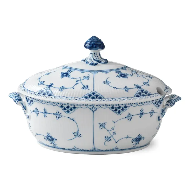 Royal Copenhagen Musselmalet Halvblonde terrin 200 cl låg