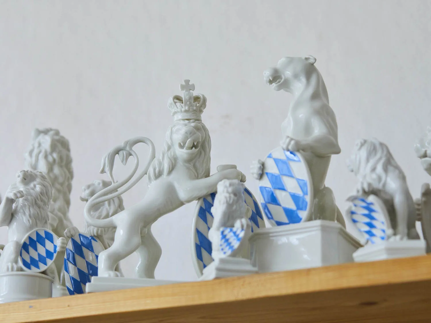 Nymphenburg Løwe løve figur glasert