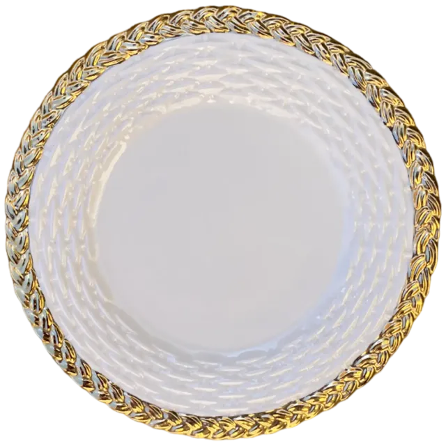 Les Ottomans Gold Wicker TGW01 desserttallerken håndmalet