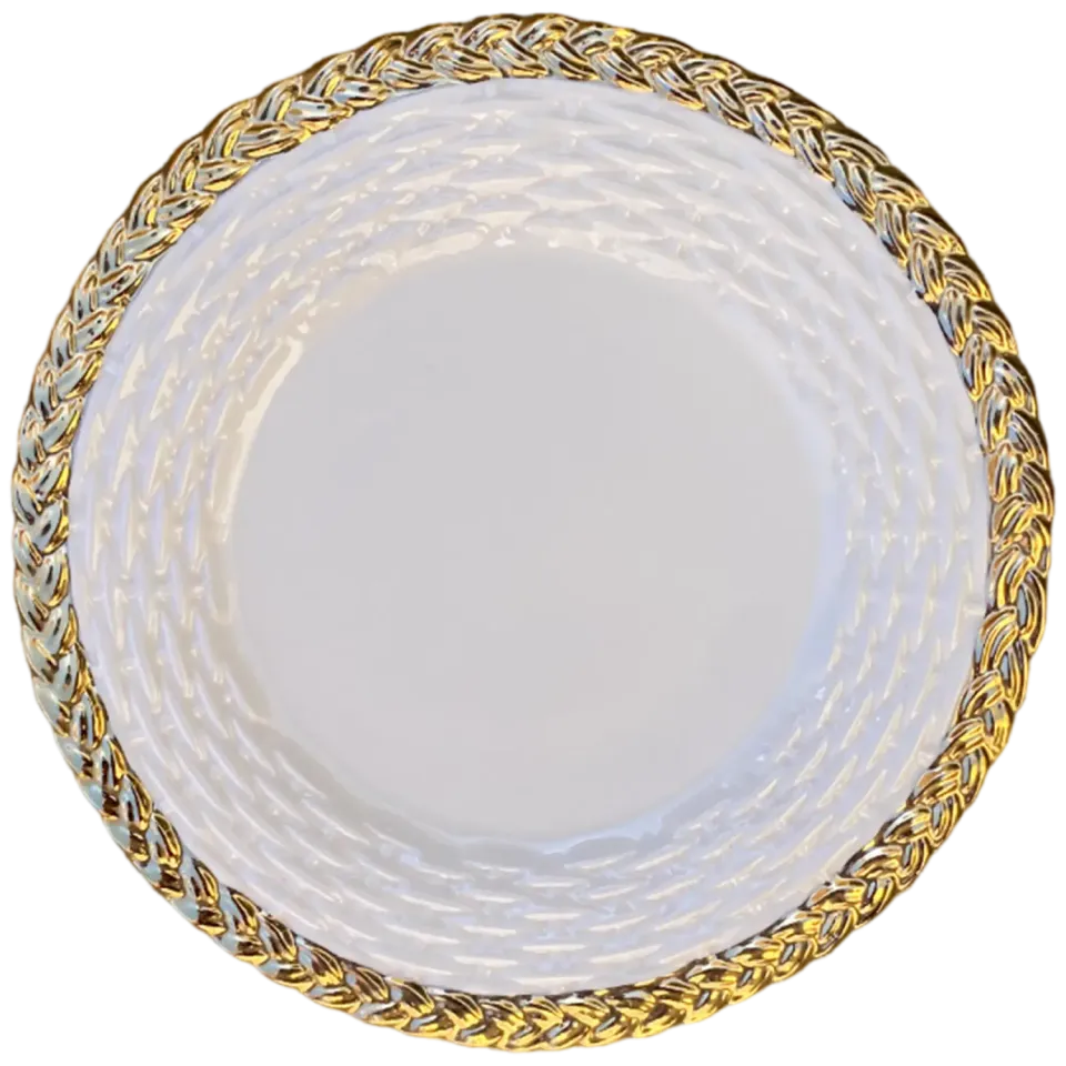 Les Ottomans Gold Wicker TGW03 Dæktallerken Keramik Guld
