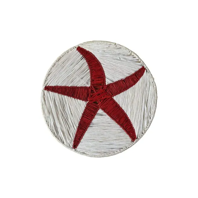 Les Ottomans dækkeserviet raffia marineblå