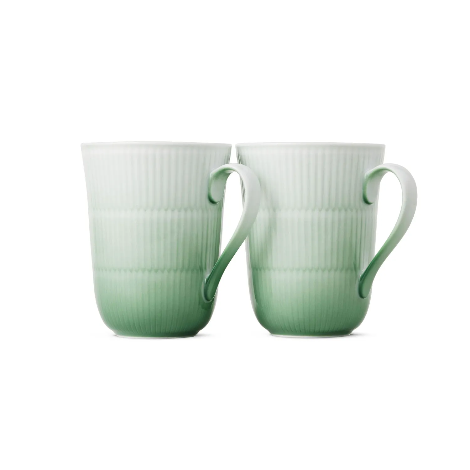Royal Copenhagen Iris Kop Grøn 36 cl 2 stk riflet