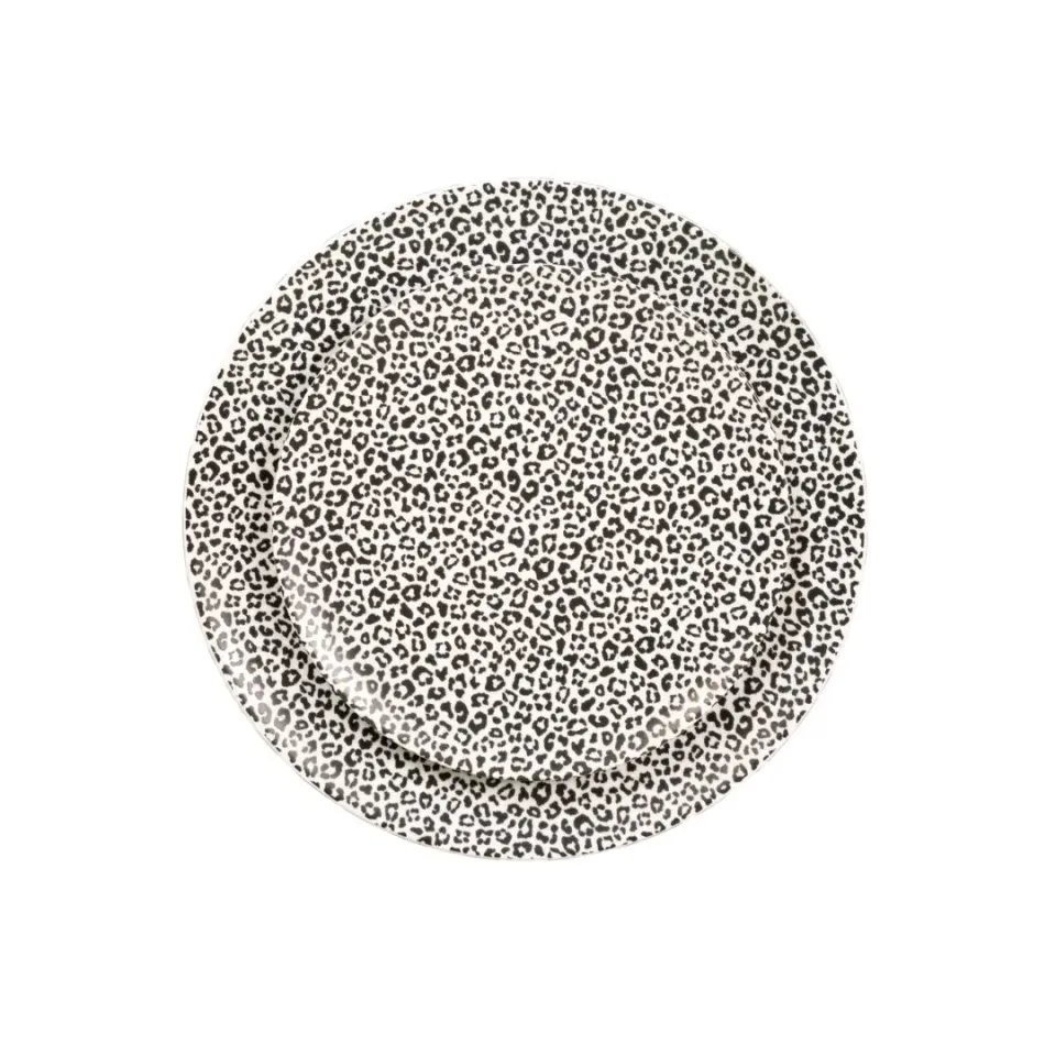 Les Ottomans desserttallerkener leopard porcelæn 2 stk