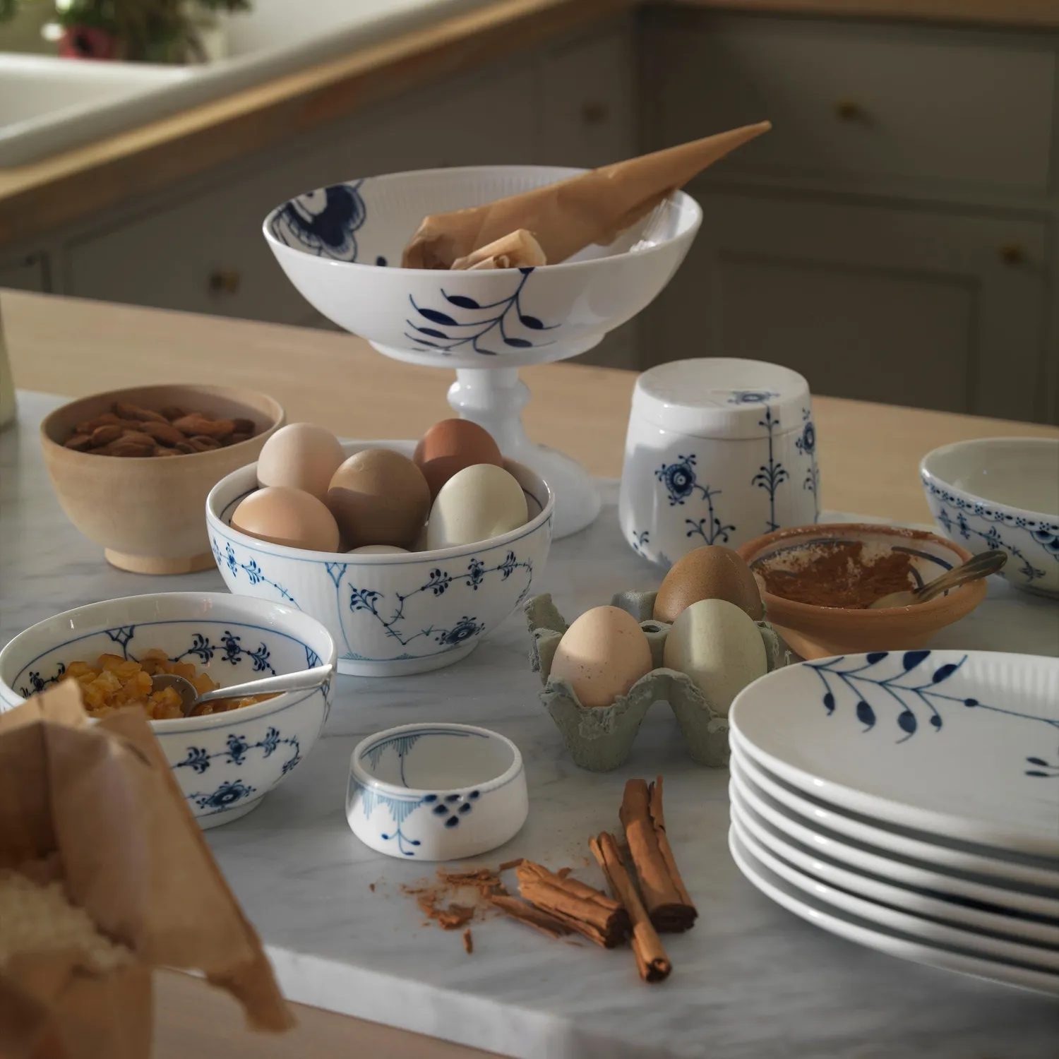 Royal Copenhagen Blå Elements skål 7 cl håndmalet porcelæn