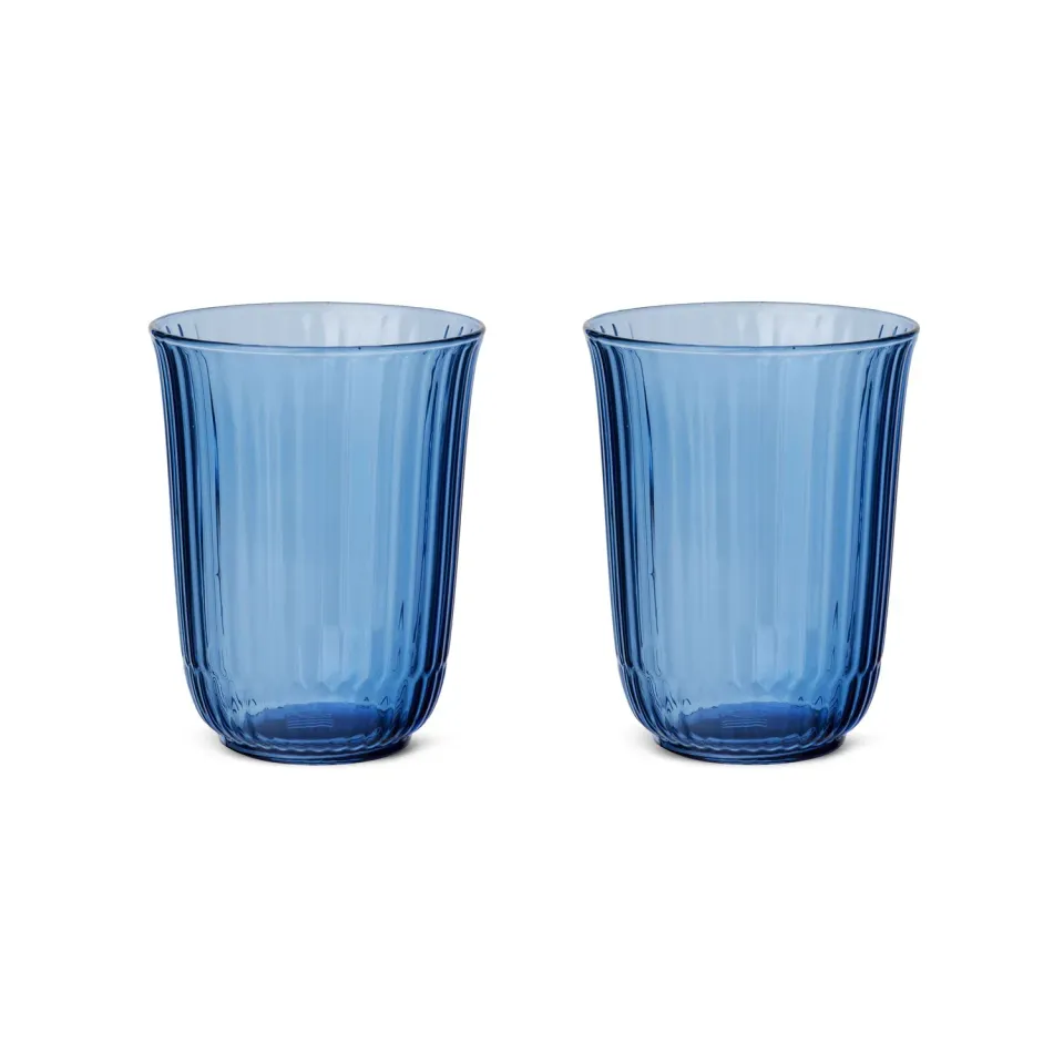 Kgl. Porcelæn Waves highballglas 33 cl blå 2 stk. glas