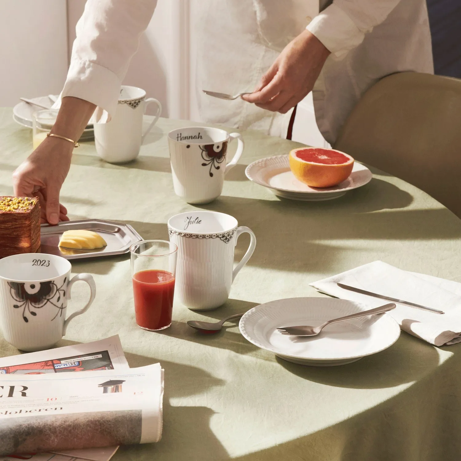 Kgl. Porcelæn Sort Mega Riflet kop 38 cl 2 stk. bespoke