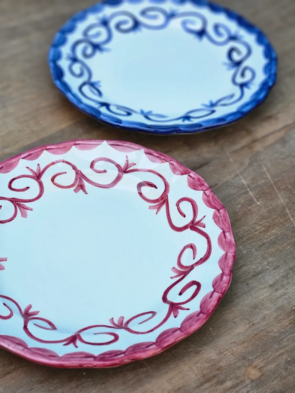 Les Ottomans tallerken keramik 2 stk blå blomst