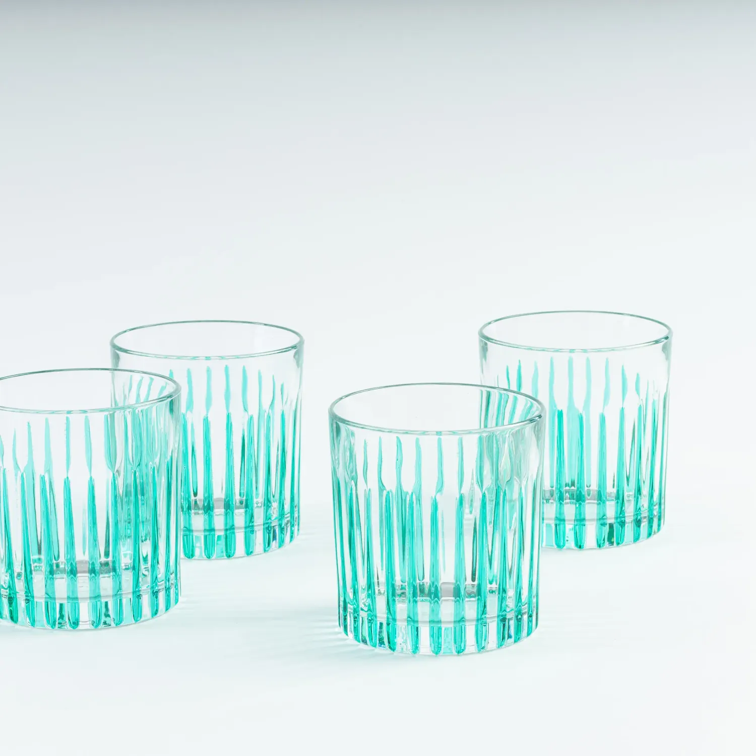 Les Ottomans CGT03 glas turkis 4 stk håndmalet