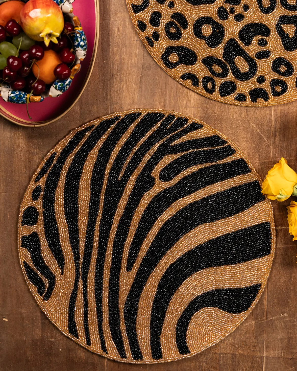 Les Ottomans The Jungle dækkeserviet med perler 2 stk