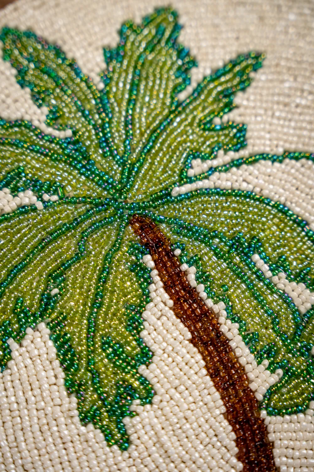 Les Ottomans Palme dækkeserviet perler 2 stk grøn