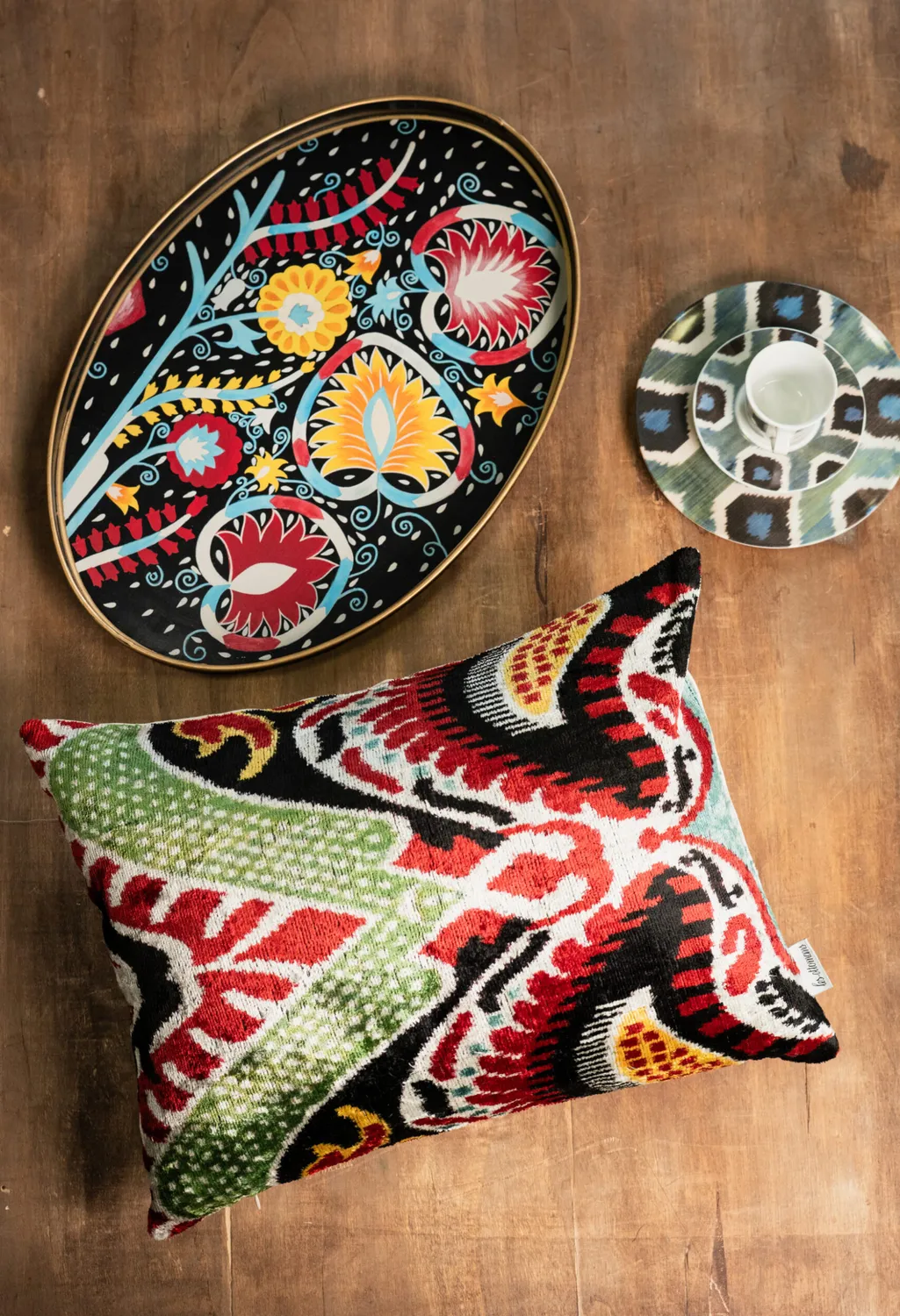 Les Ottomans V747 pudebetræk silkefløjl ikat