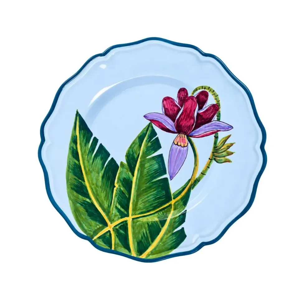 Les Ottomans Orchidee Brasiliane BOR04 flad tallerken håndmalet