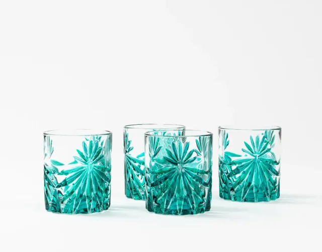 Les Ottomans THS01 tumblerglas turkis sæt 4 håndmalet