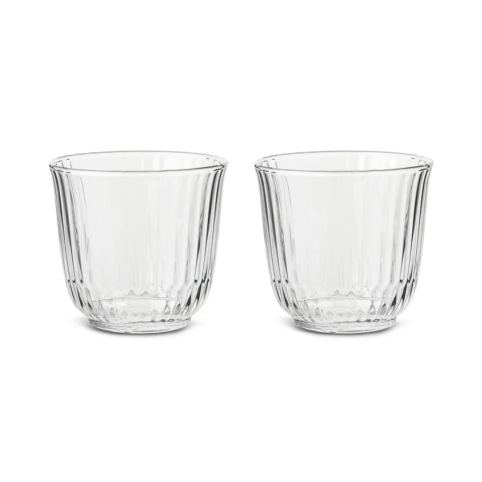 Kgl. Porcelæn Waves vandglas 20 cl 2 stk stabelbart