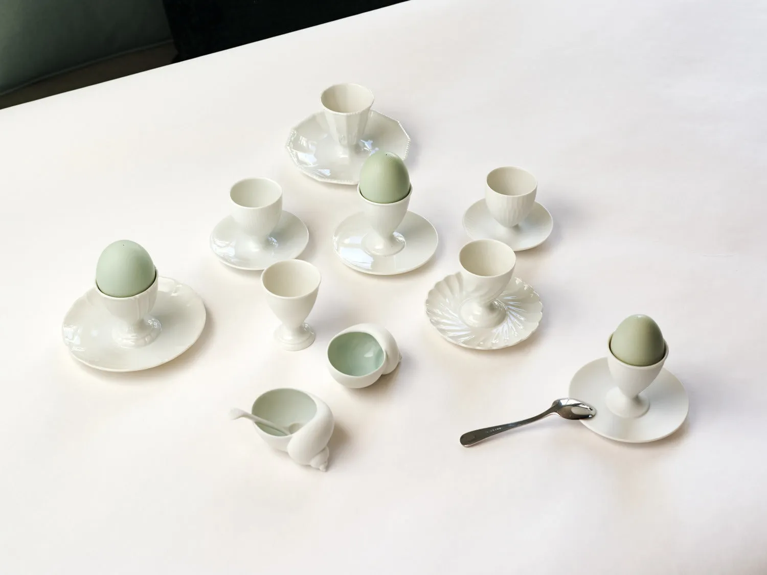 Nymphenburg Muschel skål sneglehus celadon