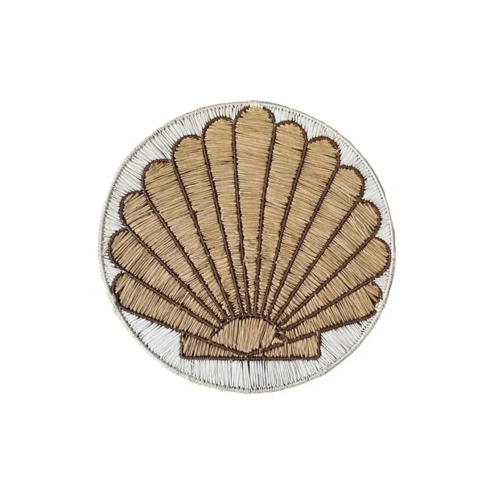Les Ottomans Marino dækkeserviet raffia blå