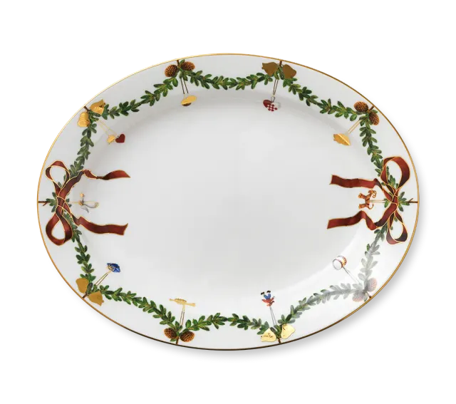 Royal Copenhagen Stjerne Riflet Jul fad 36,5 cm porcelæn