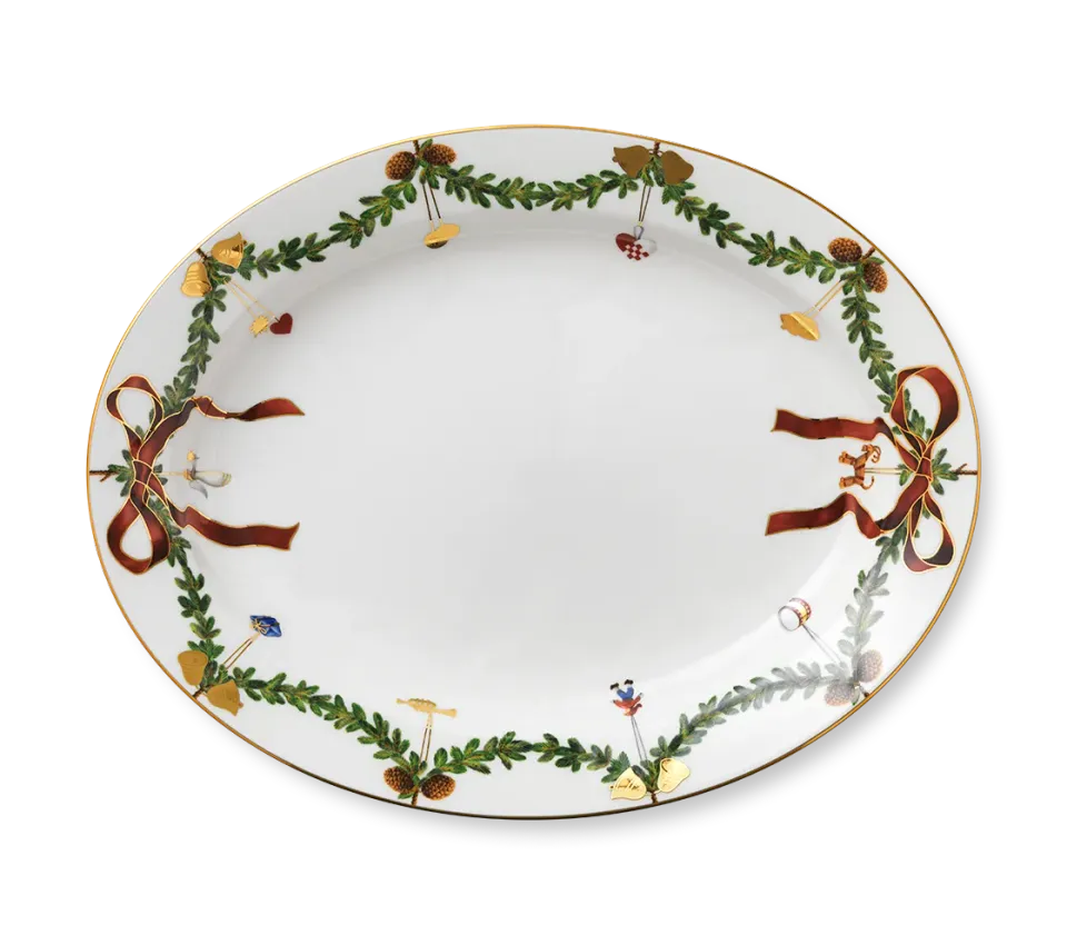 Royal Copenhagen Stjerne Riflet Jul fad 36,5 cm porcelæn