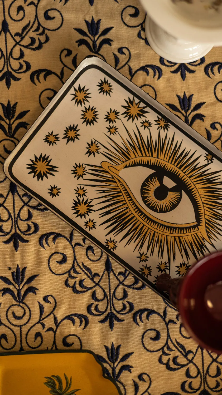 Les Ottomans All-Seeing Eye EYT04 bakke håndmalet jern