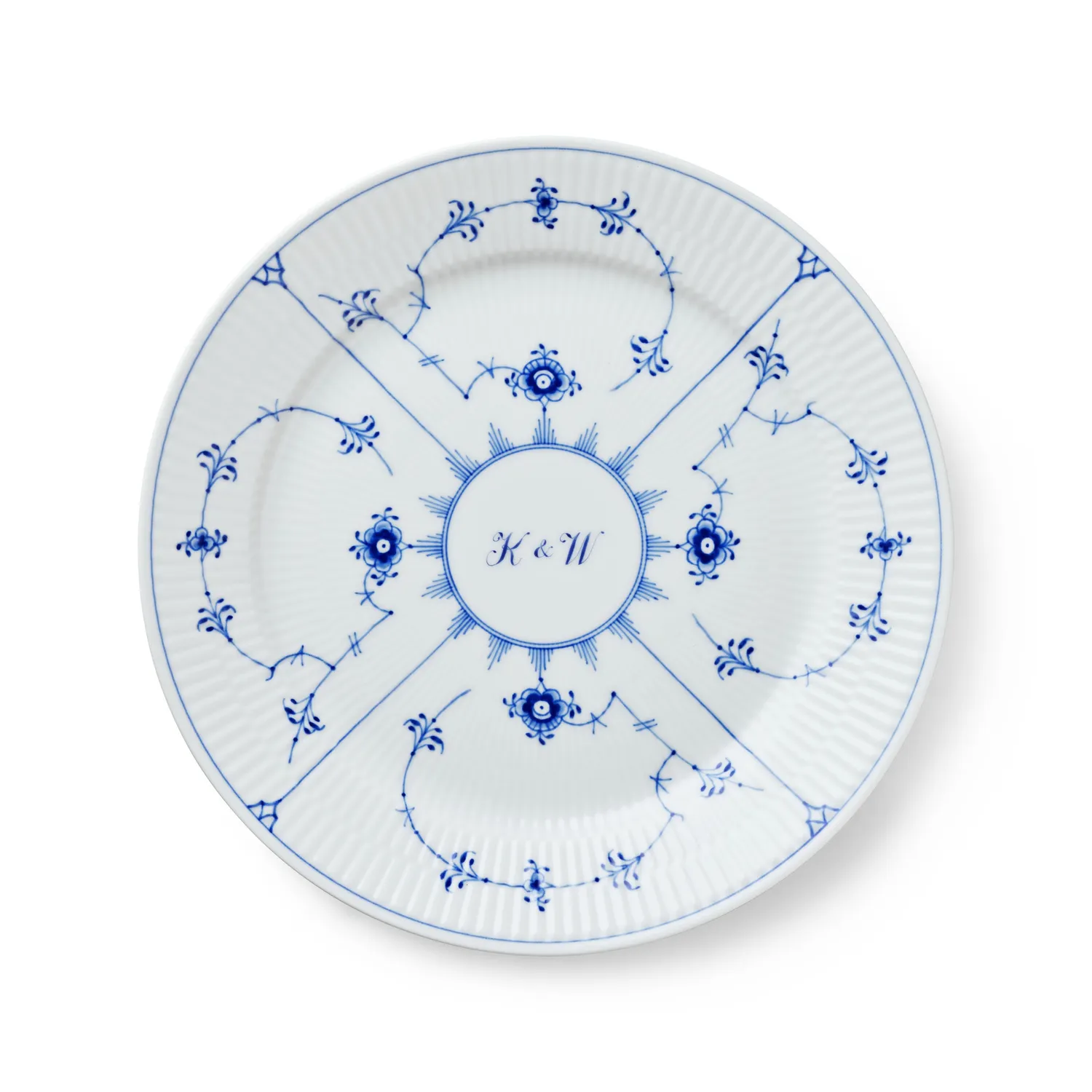 Kgl. Porcelæn Musselmalet Riflet tallerken 27 cm Bespoke