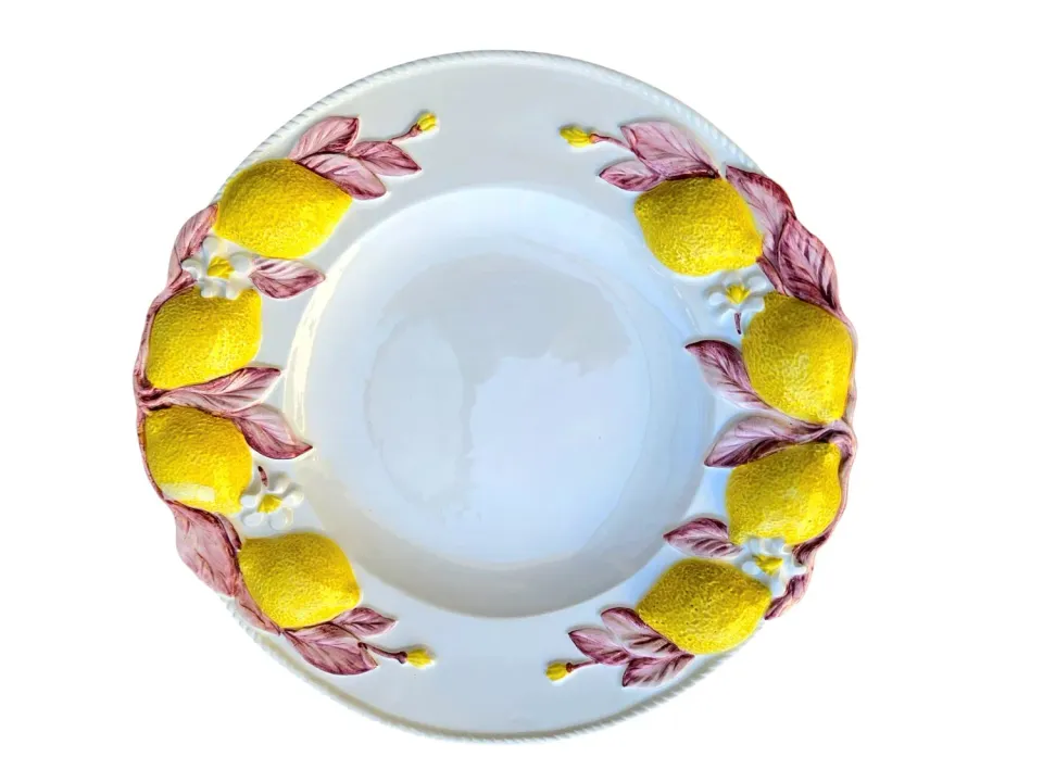 Les Ottomans Limone LMNP02 undertallerken rosa håndmalet