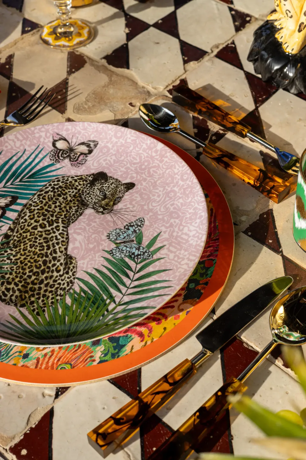 Les Ottomans Matthew Williamson desserttallerken leopard porcelæn