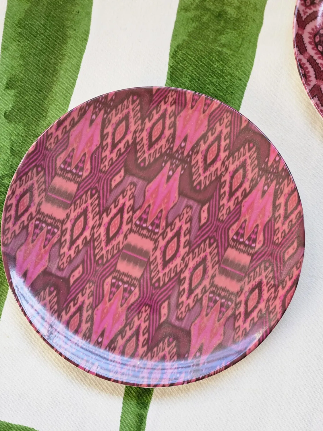 Les Ottomans Ikat desserttallerken porcelæn lilla 2 stk