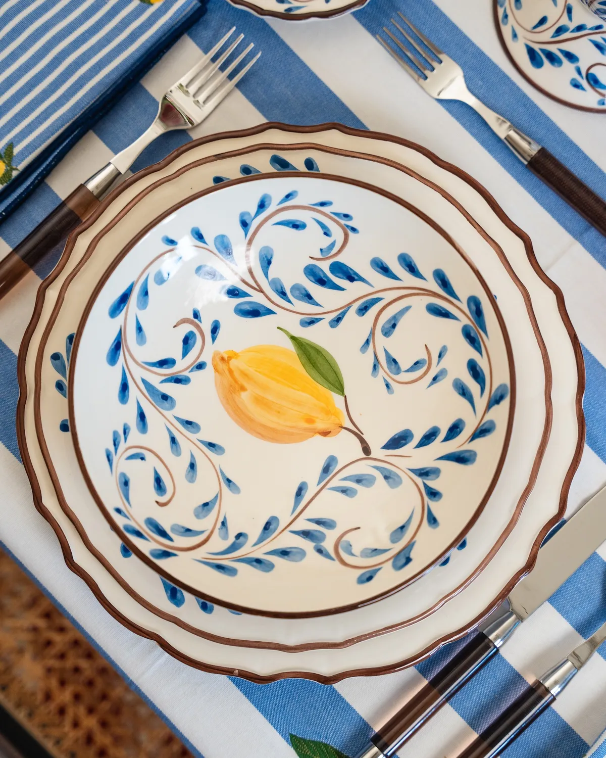 Les Ottomans Positano skål keramik POC04 citron