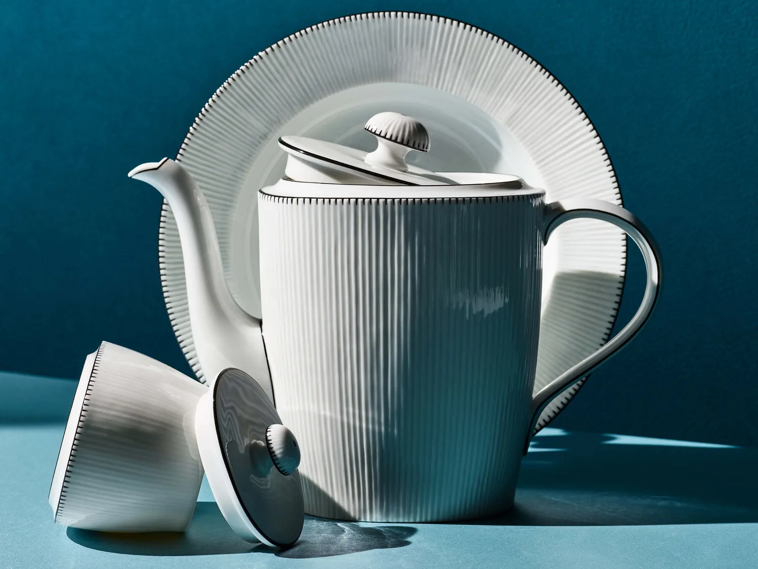 Nymphenburg Adonis tallerken 25 cm sorte takker porcelæn