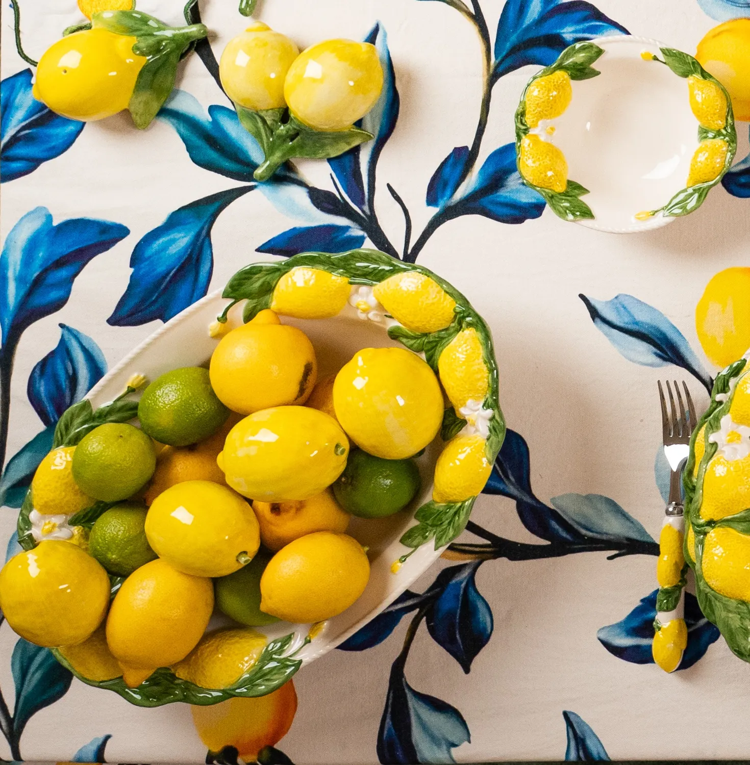 Les Ottomans Limone LMN04 fad citron håndmalet keramik