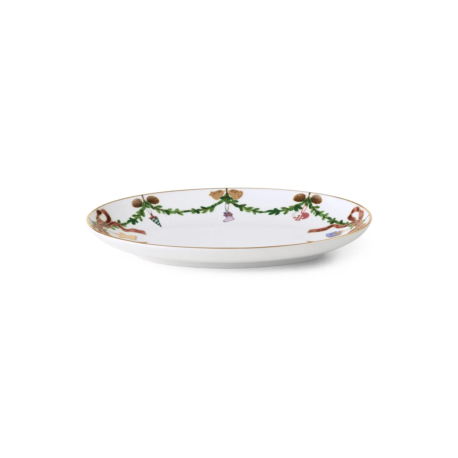 Kgl. Porcelæn Stjerne Riflet Jul asiet 21,5 cm