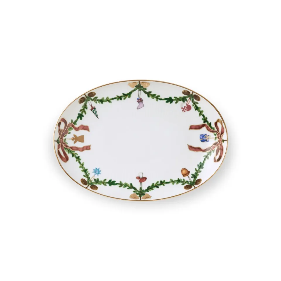Kgl. Porcelæn Stjerne Riflet Jul asiet 21,5 cm