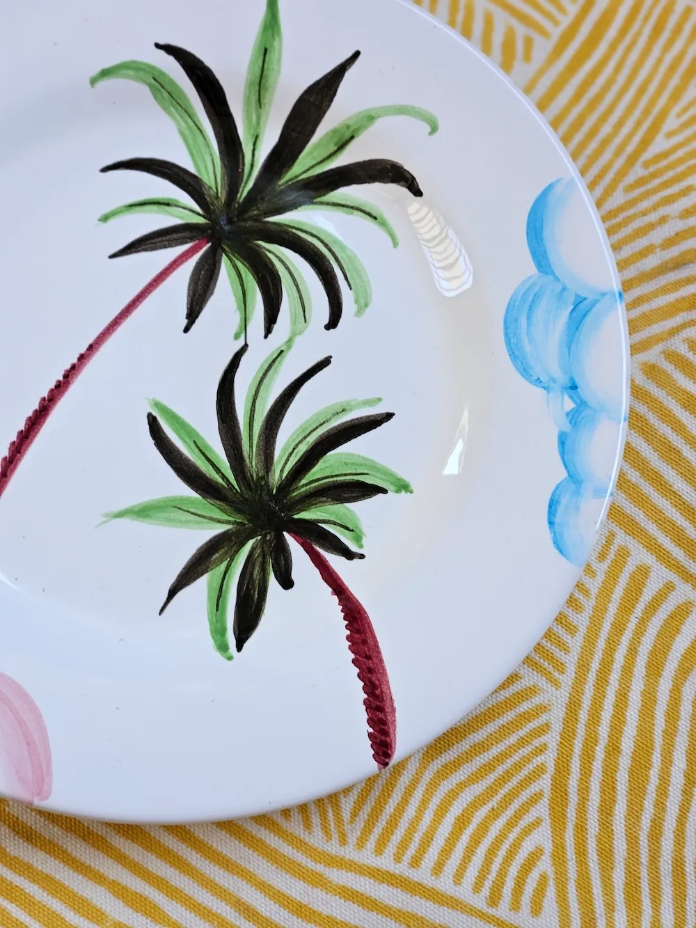 Les Ottomans Palme desserttallerken håndmalet keramik
