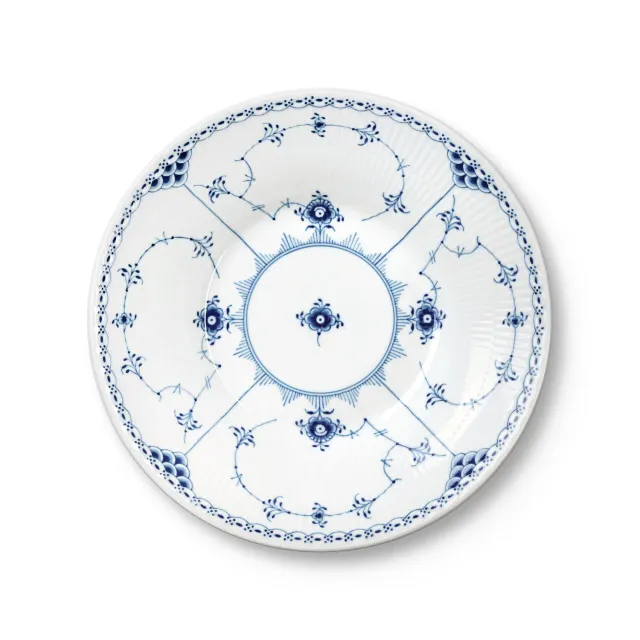 Kgl. Porcelæn Musselmalet Halvblonde dyb tallerken 24 cm