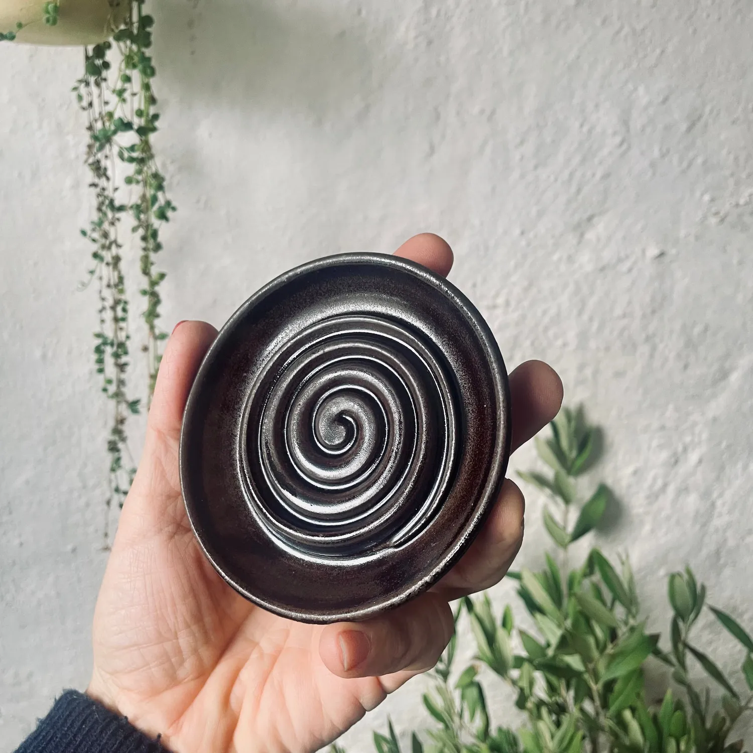 Marie Debié Ceramics Spiral sæbeskål stentøj 10 cm
