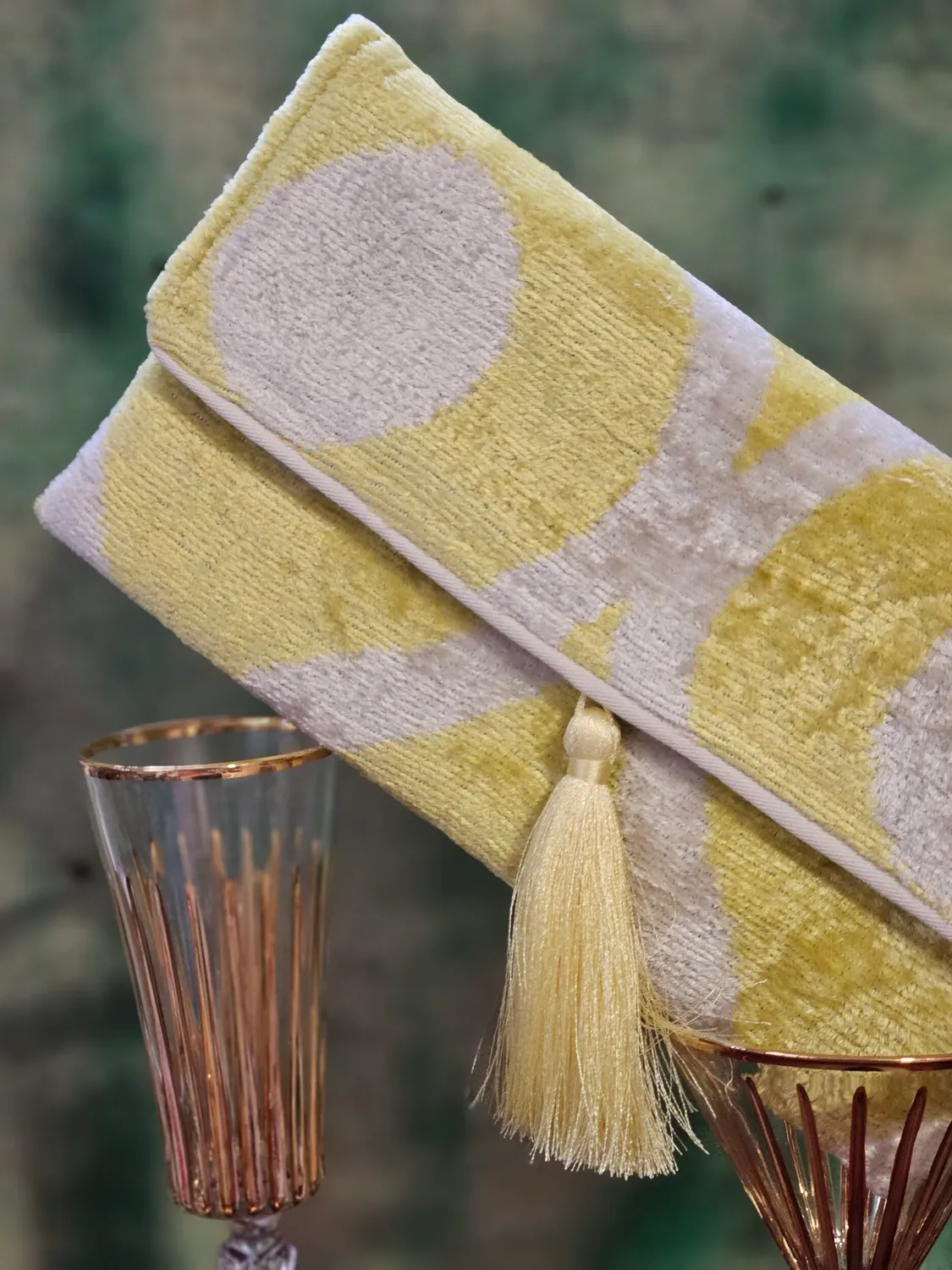Les Ottomans clutch silkefløjl #01 med ikat